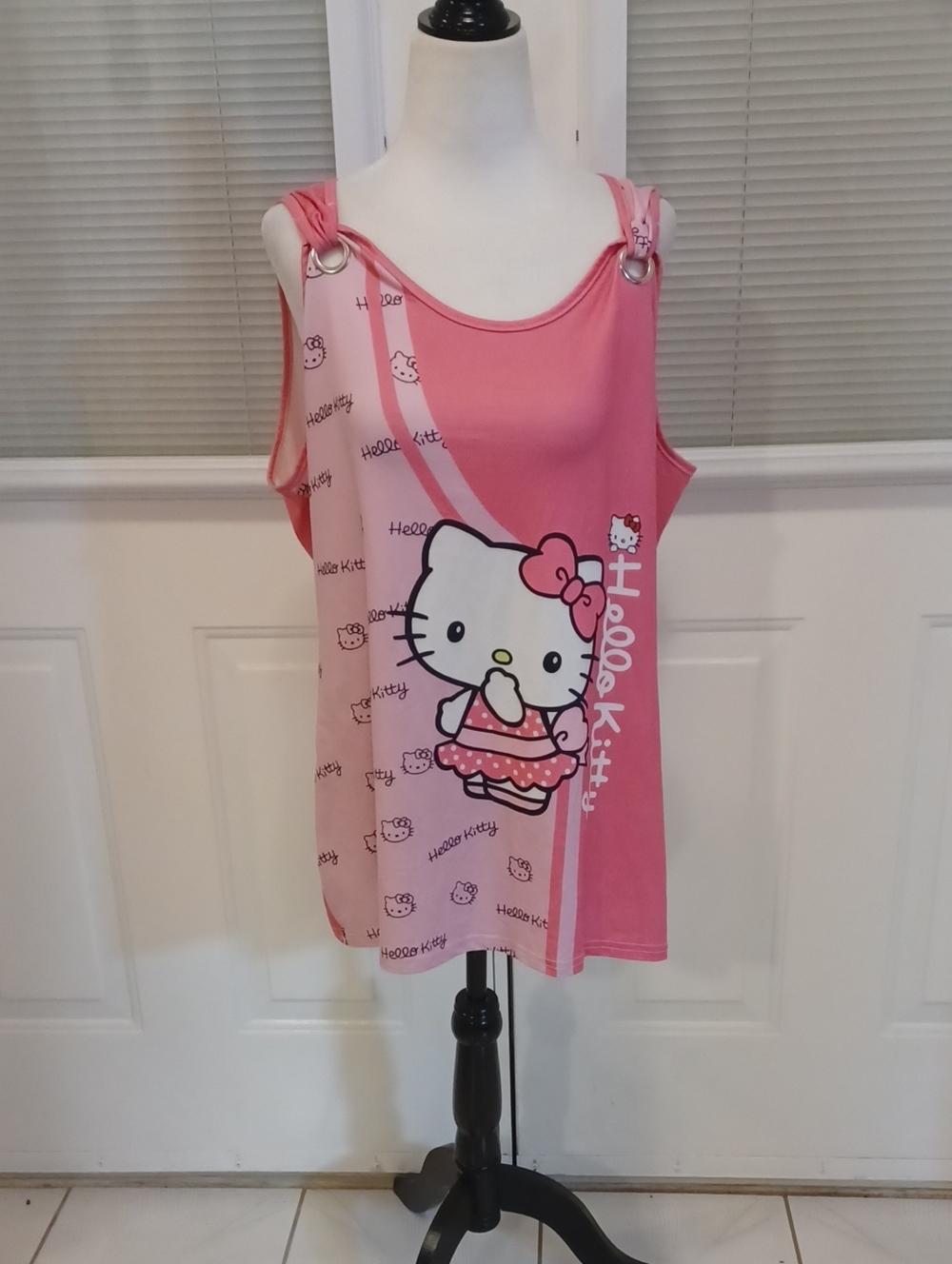 4/$80 Hello Kitty Pink Tank Top with Graphic - Fits Size XL